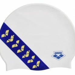 Bonnet De Bain Arena Team Stripe Blanc / Bleu Neon Unisex