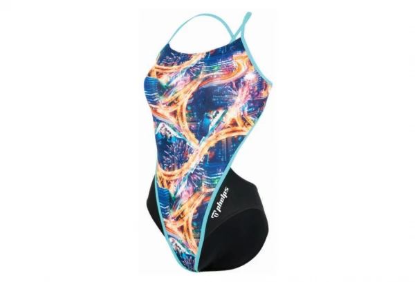 Maillot De Bain 1-Pièce Femme Michael Phelps Trafic Racing Back / Bleu / Multi 1 Maillot De Bain 1-Pièce Femme Michael Phelps Trafic Racing Back / Bleu / Multi