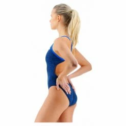 Maillot De Bain Femme 1 Pièce Tyr Lapped Cutoutfit Bleu -Équipement Natation Soldes unnamed file 1631