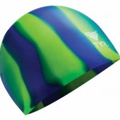 Bonnet De Bain Tyr Silicon Cap Vert Bleu