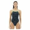 Maillot De Bain 1 Pièce Femme Tyr Blackout Noir Vert Noir / Vert