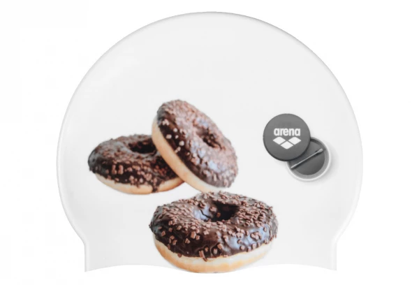 Bonnet De Bain Arena Swim Cap HD Blanc Donuts 2 Bonnet De Bain Arena Swim Cap HD Blanc Donuts – Image 2