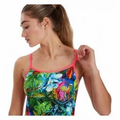 Maillot De Bain Speedo 1 Pièce Femme Allover V Back Vert