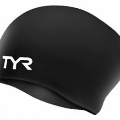 Bonnet De Bain Enfant Tyr Silicone Cheveux Longs Noir