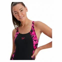 Maillot De Bain Femme Speedo Boom Logo Splice Muscleback Noir/Rose Noir / Bleu -Équipement Natation Soldes unnamed file 2150