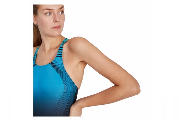 Maillot De Bain Femme Speedo Digital Placement Medalist Noir Bleu Noir / Orange 5 Maillot De Bain Femme Speedo Digital Placement Medalist Noir Bleu Noir / Orange – Image 5