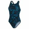 Speedo Maillot De Bain Femme Allover Recordbreaker Noir/Bleu Bleu / Rose
