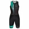 Combinaison Trifonction Sans Manche Femme Santini X IronMan Ikaika Vert/Noir Noir / Vert