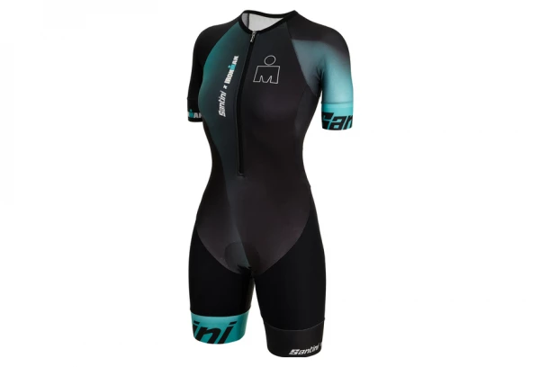 Combinaison Trifonction Manches Courtes Femme Santini X IronMan Ikaika Vert/Noir Noir / Vert 2 Combinaison Trifonction Manches Courtes Femme Santini X IronMan Ikaika Vert/Noir Noir / Vert – Image 2