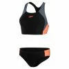 Maillot De Bain Femme Speedo Colourblock Slice Noir Gris