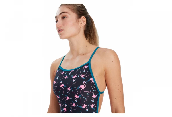 Maillot De Bain Femme Speedo Allover Dos En V Bleu/Flamands Roses 5 Maillot De Bain Femme Speedo Allover Dos En V Bleu/Flamands Roses – Image 5