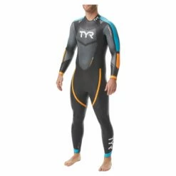 Combinaison De Triathlon TYR Hurricane Cat 2 Noir/Bleu/Orange