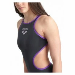 Maillot De Bain 1 Pièce Arena One Biglogo Gris Gris / Violet -Équipement Natation Soldes unnamed file 367
