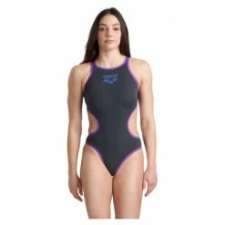 Maillot De Bain 1 Pièce Arena One Biglogo Gris Gris / Violet -Équipement Natation Soldes unnamed file 369