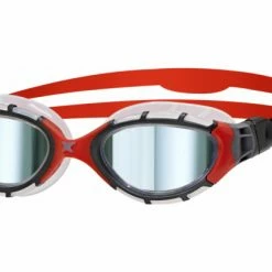 ZOGGS Predator Flex Titanium Frame Red Mirror - Smaller Fit - Lunettes Triathlon Et Natation