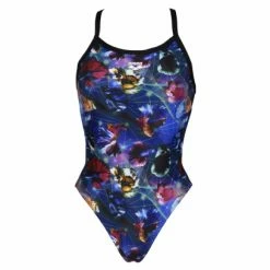 Maillot De Bain Femme Arena Challenge Back Allover Noir Multi-Couleurs