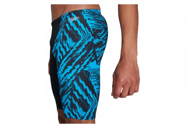 Maillot De Bain Jammer Speedo Allover V-Cut Noir Bleu 3 Maillot De Bain Jammer Speedo Allover V-Cut Noir Bleu – Image 3