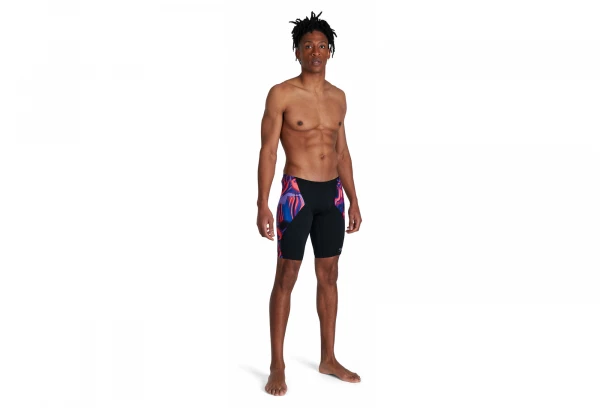 Maillot De Bain Speedo Allover V-Cut Jammer Noir Noir / Rouge 2 Maillot De Bain Speedo Allover V-Cut Jammer Noir Noir / Rouge – Image 2