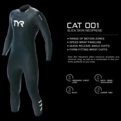 Combinaison Néoprène Homme TYR Catégorie 1 Wetsuit Noir -Équipement Natation Soldes unnamed file 573