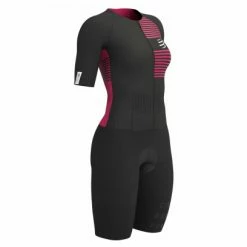 Combinaison Compressport Aero Trisuit Femme Noir/Rose