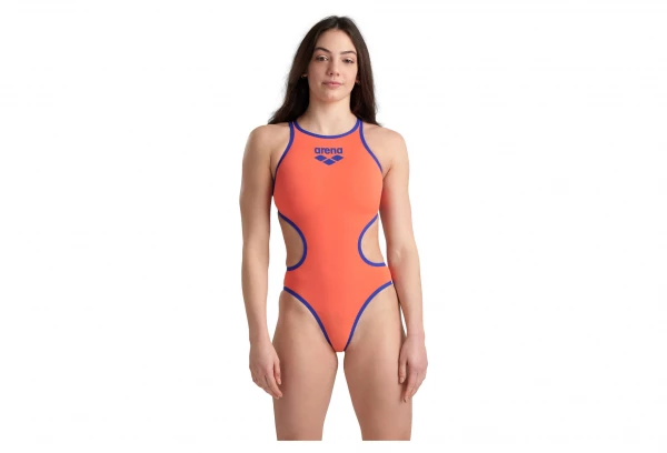 Arena Femme One Biglogo One Piece Blanc Gold Gris / Violet 4 Arena Femme One Biglogo One Piece Blanc Gold Gris / Violet – Image 4