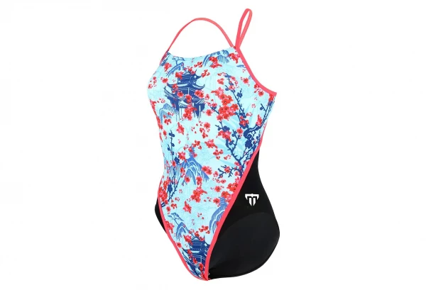 Maillot De Bain 1-Pièce Femme Michael Phelps Sakura Racing Back Bleu / Noir 1 Maillot De Bain 1-Pièce Femme Michael Phelps Sakura Racing Back Bleu / Noir
