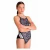 Maillot De Bain Boxer Arena N/B Dos Superfly Kitties Filles