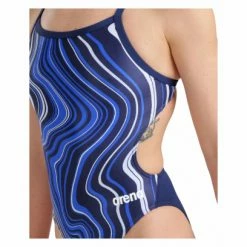 Maillot De Bain 1 Pièce Arena Marbled Challenge Back Bleu -Équipement Natation Soldes unnamed file 836