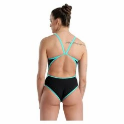 Maillot De Bain Femme Arena Icons Superfly Back Noir Bleu -Équipement Natation Soldes unnamed file 845