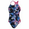 Maillot De Bain Femme Speedo Neon Freestyler Noir Bleu Rose