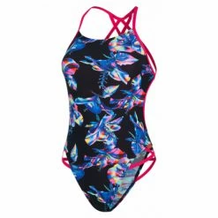 Maillot De Bain Femme Speedo Neon Freestyler Noir Bleu Rose