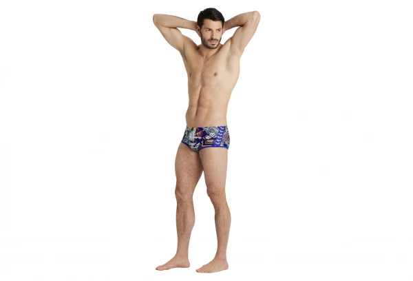 Maillot De Bain Arena Short Icons Allover Bleu 1 Maillot De Bain Arena Short Icons Allover Bleu